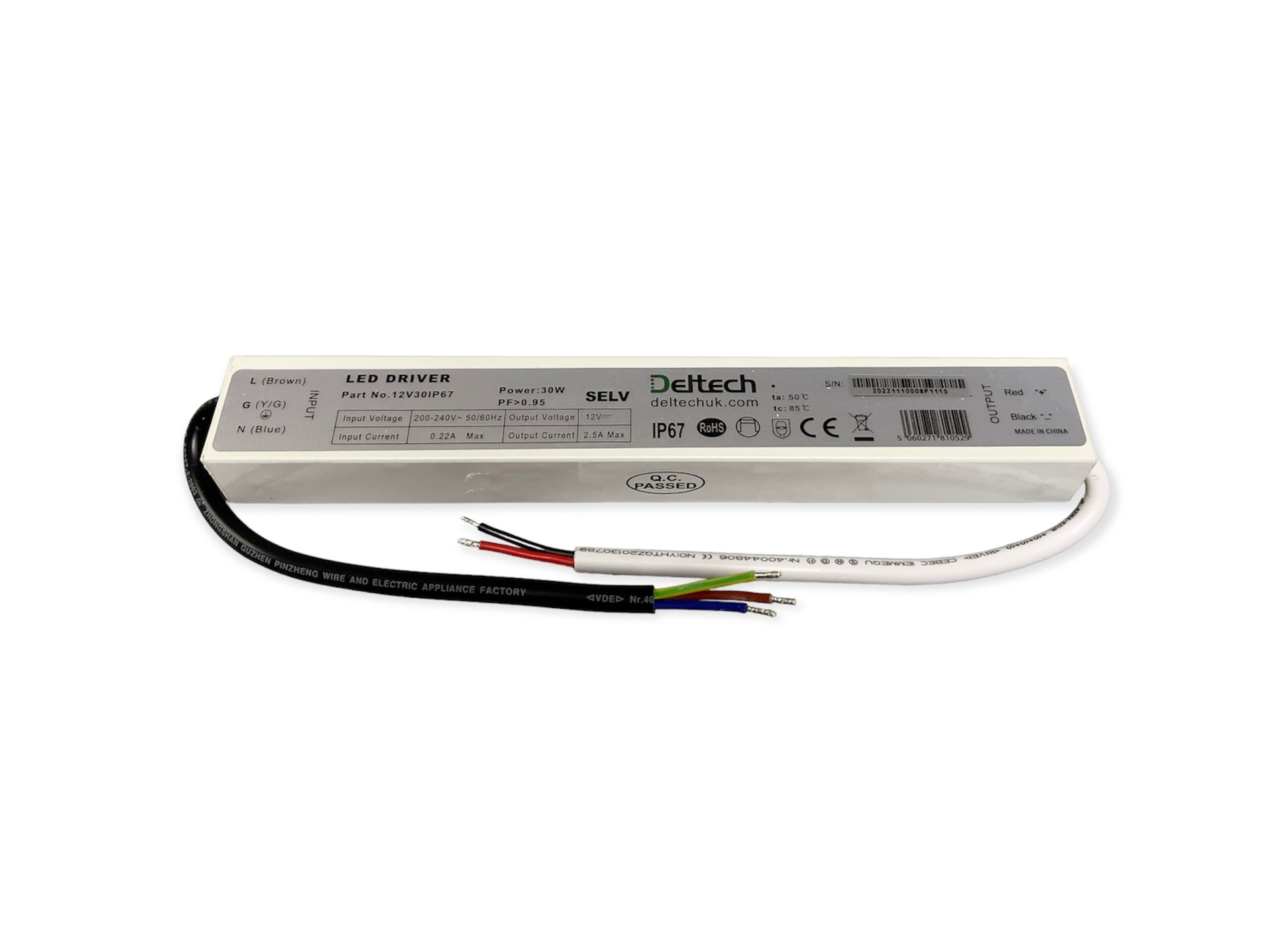 Deltech 12V30IP67 12V 30W LED Driver IP67