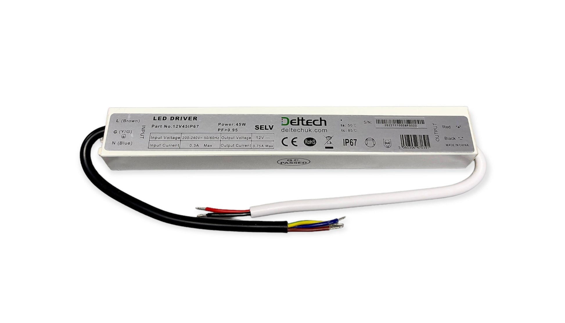 Deltech 12V45IP67 12V 45W LED Driver IP67