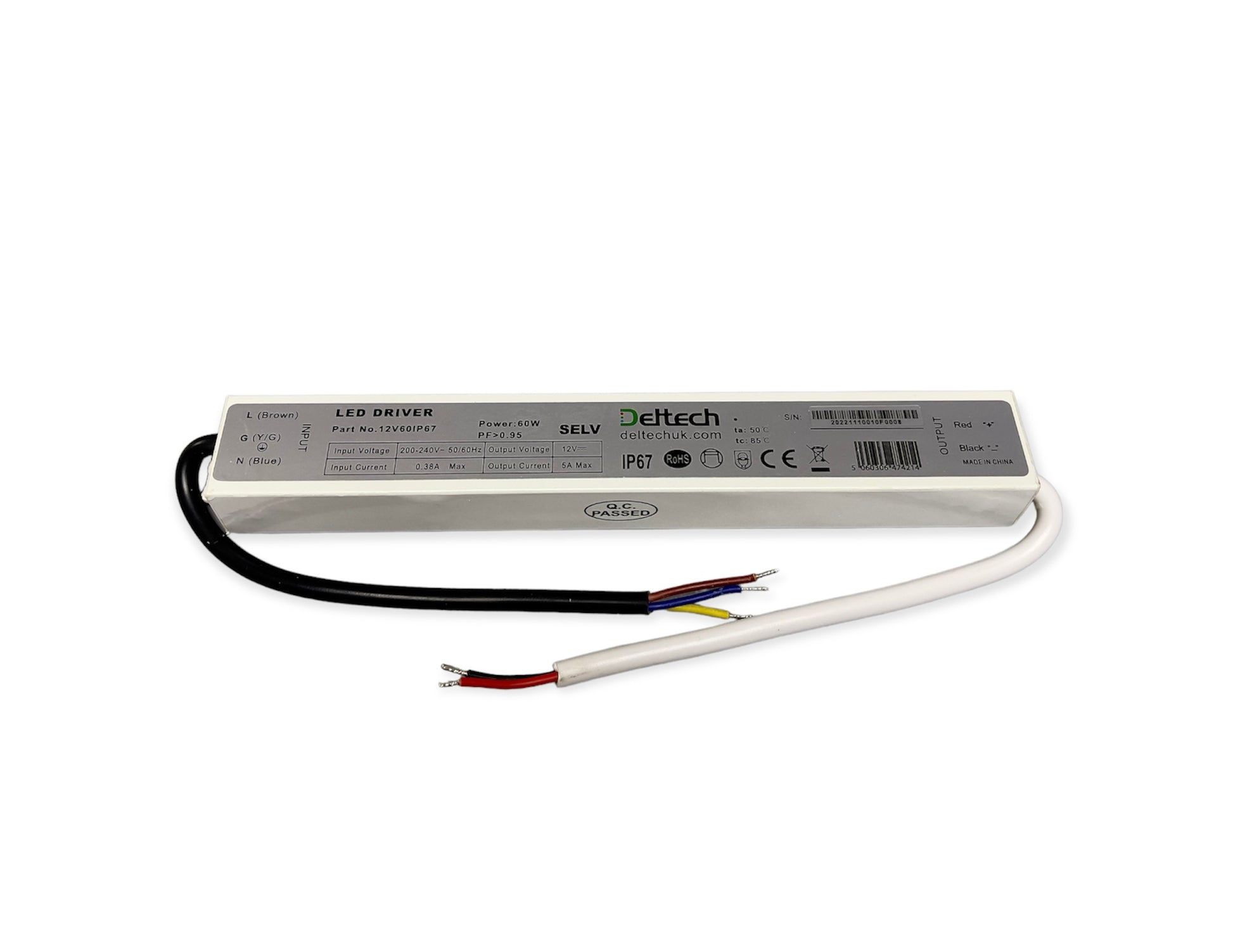 Deltech 12V60IP67 12V 60W LED Driver IP67