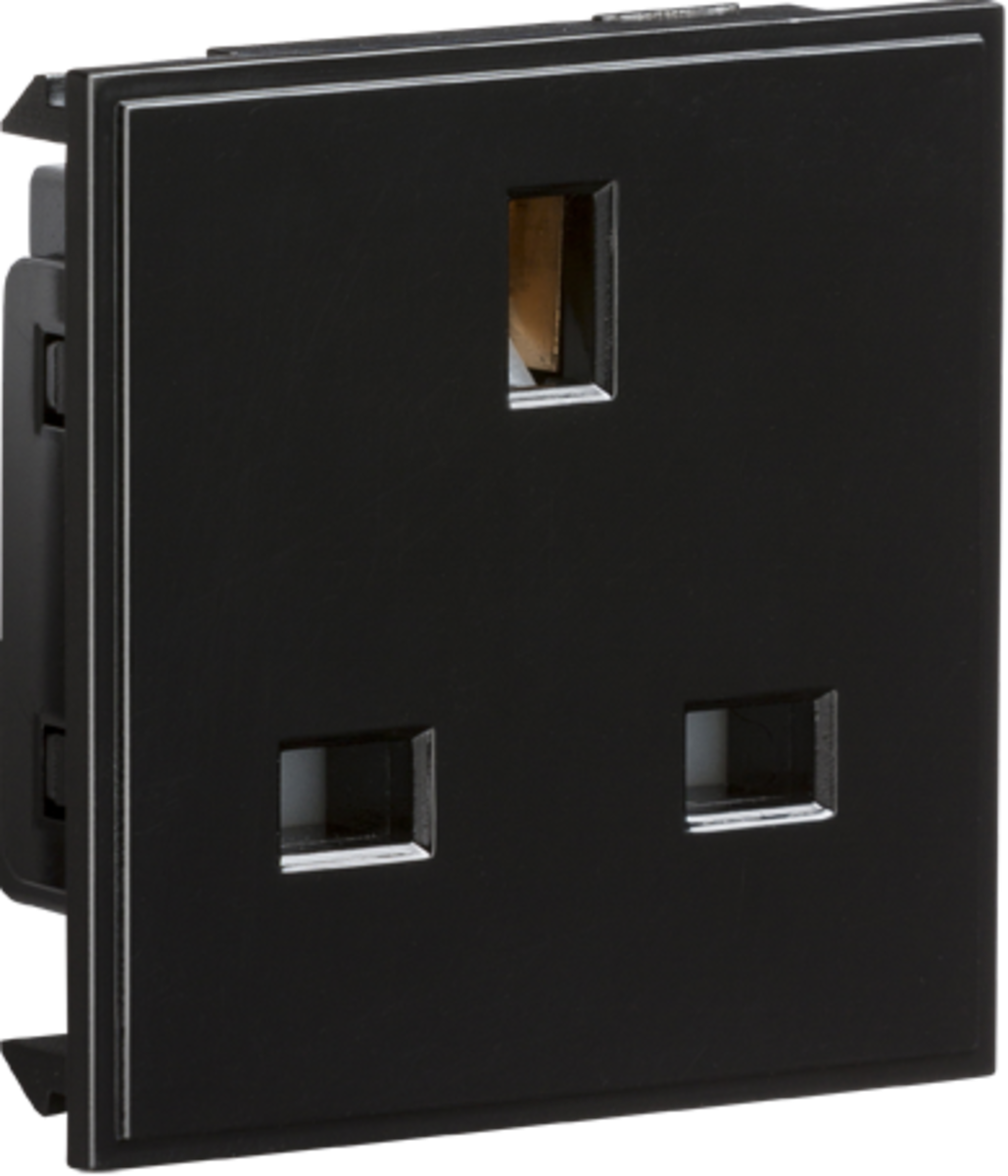 Euro 13AB 13A Socket Module Black