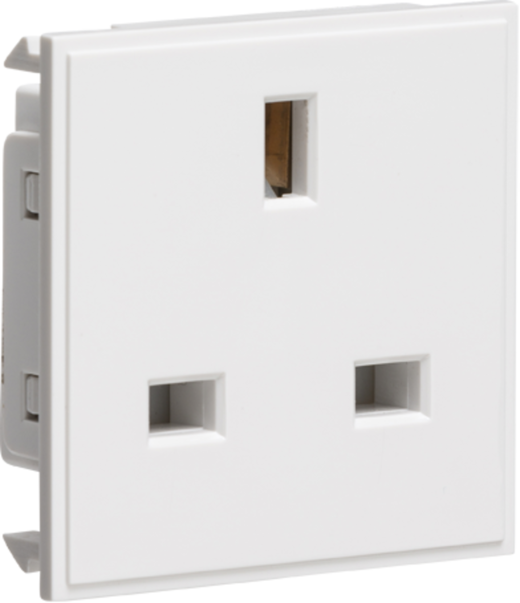 Euro 13AW 13A Socket Module White