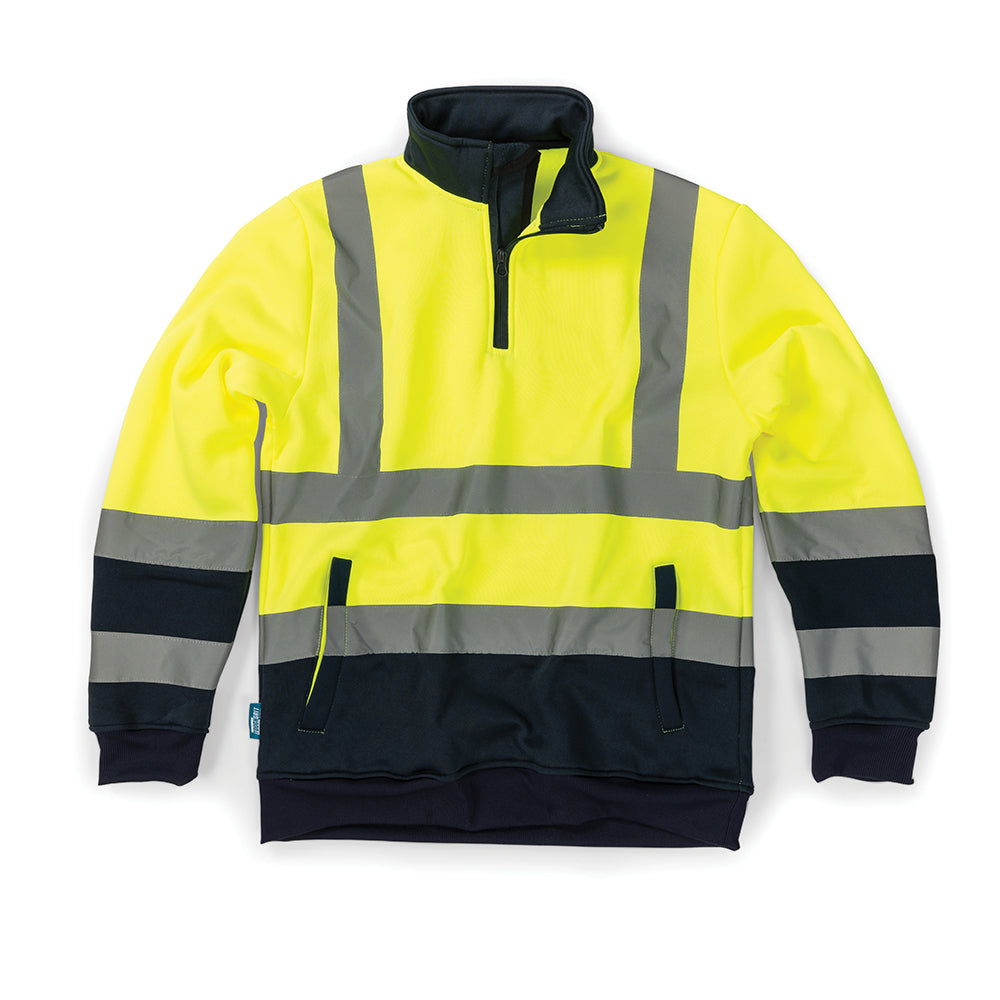 Tough Grit 269119 Hi-Vis 2-Tone Sweatshirt Yellow/Navy Size S