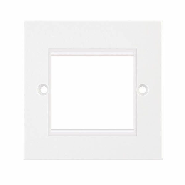 Data RJ45-P1 1 Gang 2 Module Square Corner Faceplate White