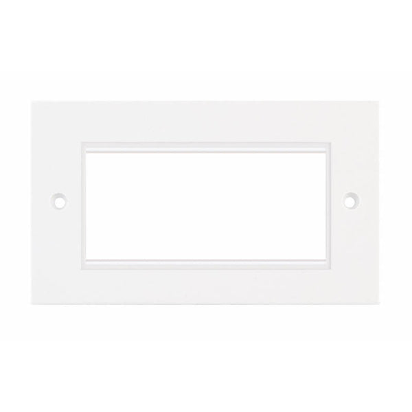 Data RJ45-P2 2 Gang 4 Module Square Corner Faceplate White