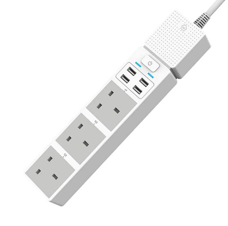 Knightsbridge 3GKW 3 Gang Smart USB Extension Lead 1.5 Metre White