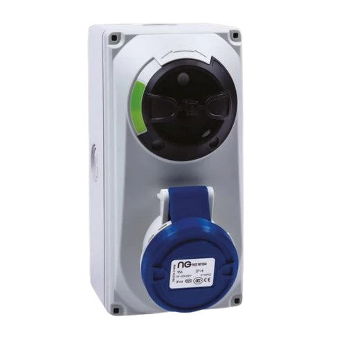 Niglon 16104 16A 3P Compact Interlocked Socket 230V IP44