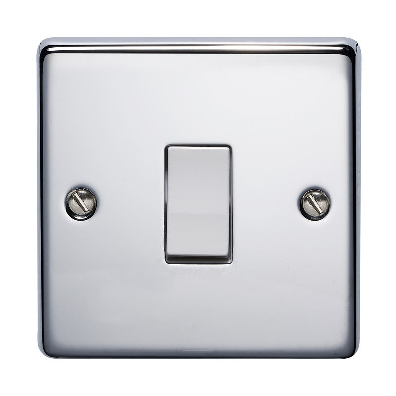 Crabtree 6170/HPC 1 Gang 2 Way Switch Polished Chrome White Insert