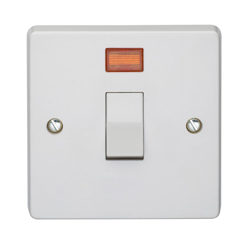 Crabtree 4015/3 1 Gang 20A DP Switch with Neon and Flex Outlet