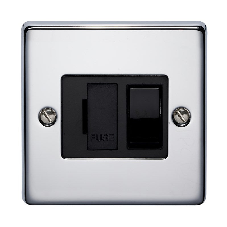 Crabtree 4832/HPCBK 13A Switched Spur Polished Chrome Black Insert