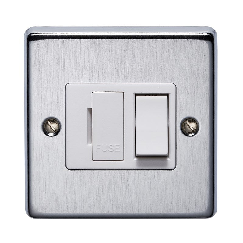 Crabtree 4832/SC 13A Switched Spur Satin Chrome White Insert