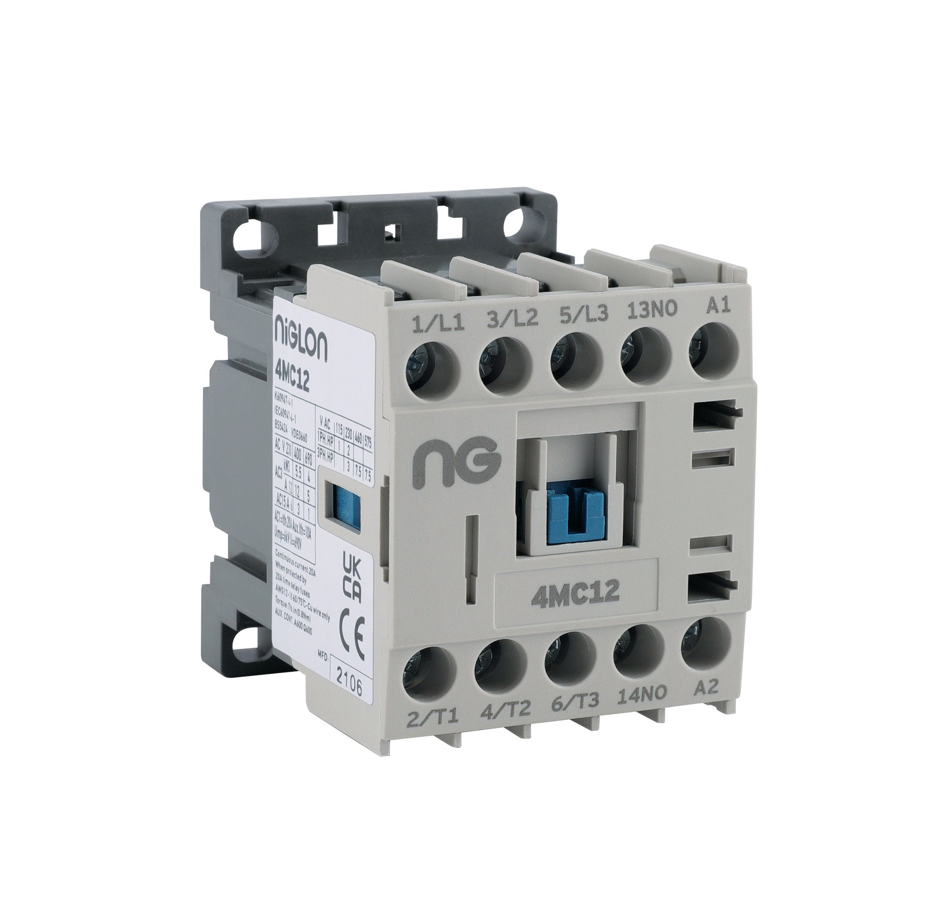 Niglon 4MC12110 12A TP AC Mini Contactor 110V