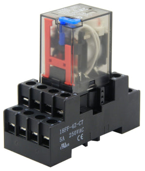 Switchtec 4RM-110A-5 Hongfa 6A 4P Relay Interface Module With Lockable Test Button & LED C5 110V AC