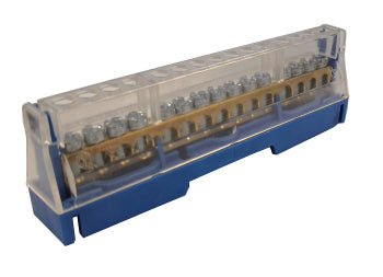 Switchtec 5015N Arnocanali 63A 15 Way Din Rail Terminal Block (10-16mm) Blue