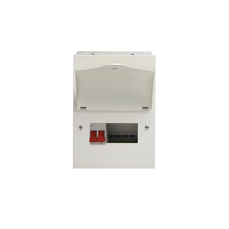 Crabtree 504/2B 4 Way Metal Clad Consumer Unit with 100A Mains Switch