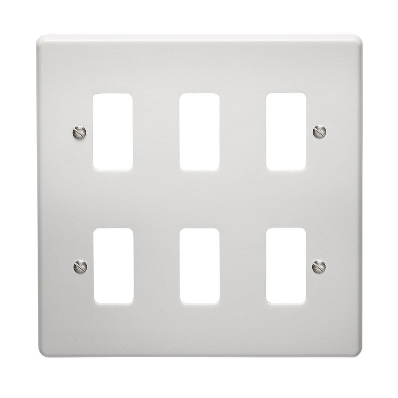 Crabtree 5576 6 Gang Grid Faceplate