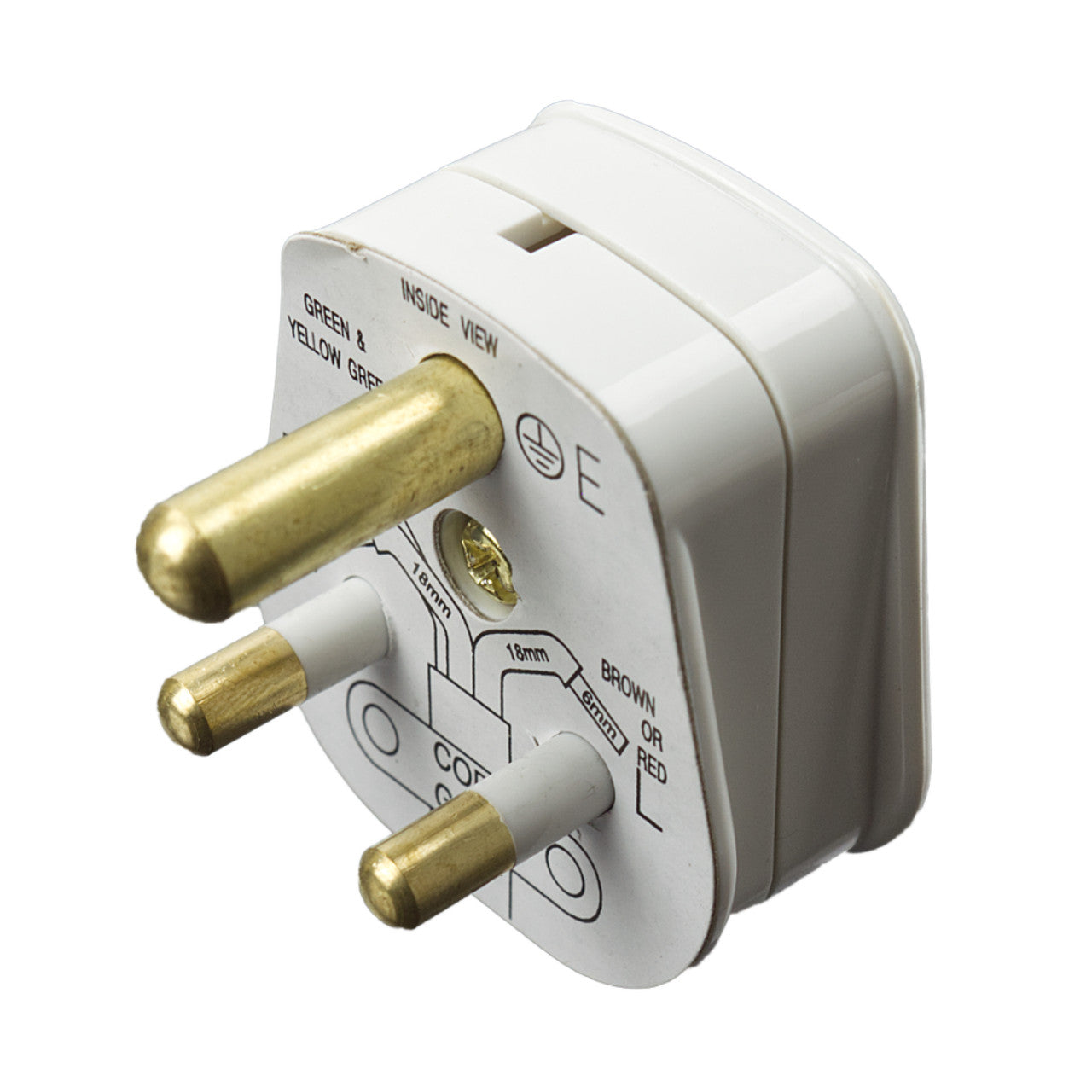 5A Round Pin Plug White