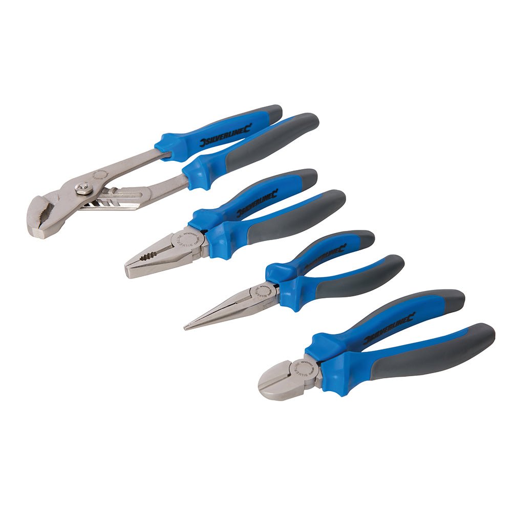 Silverline 633832 4pc Soft Grip Expert Pliers Set