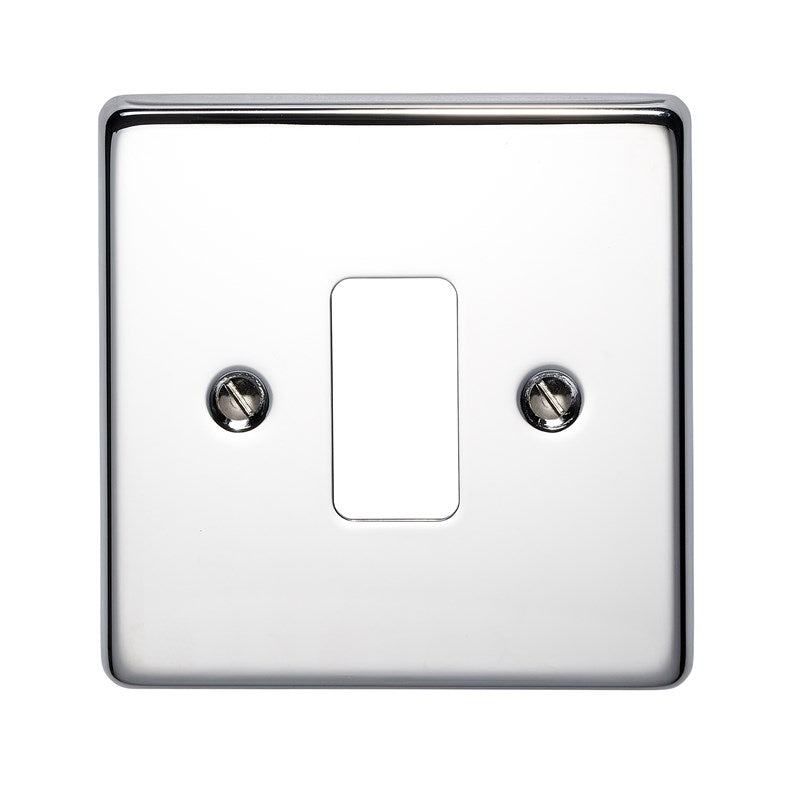 Crabtree 6571/HPC 1 Gang Grid Faceplate Polished Chrome