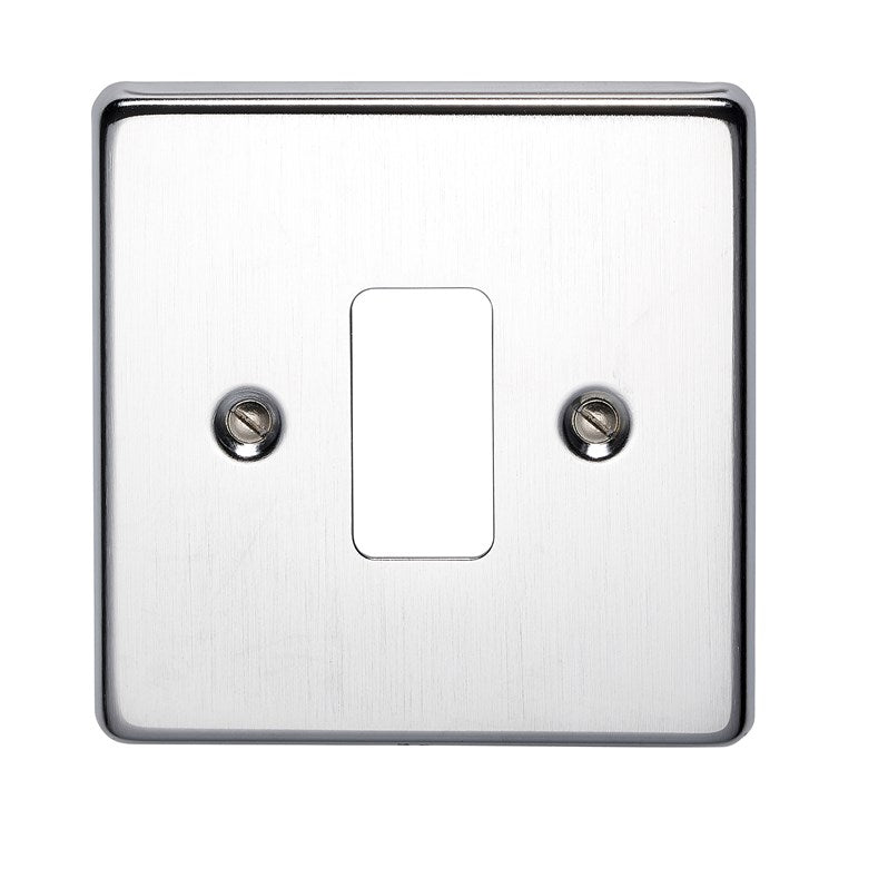 Crabtree 6571/SC 1 Gang Grid Faceplate Satin Chrome