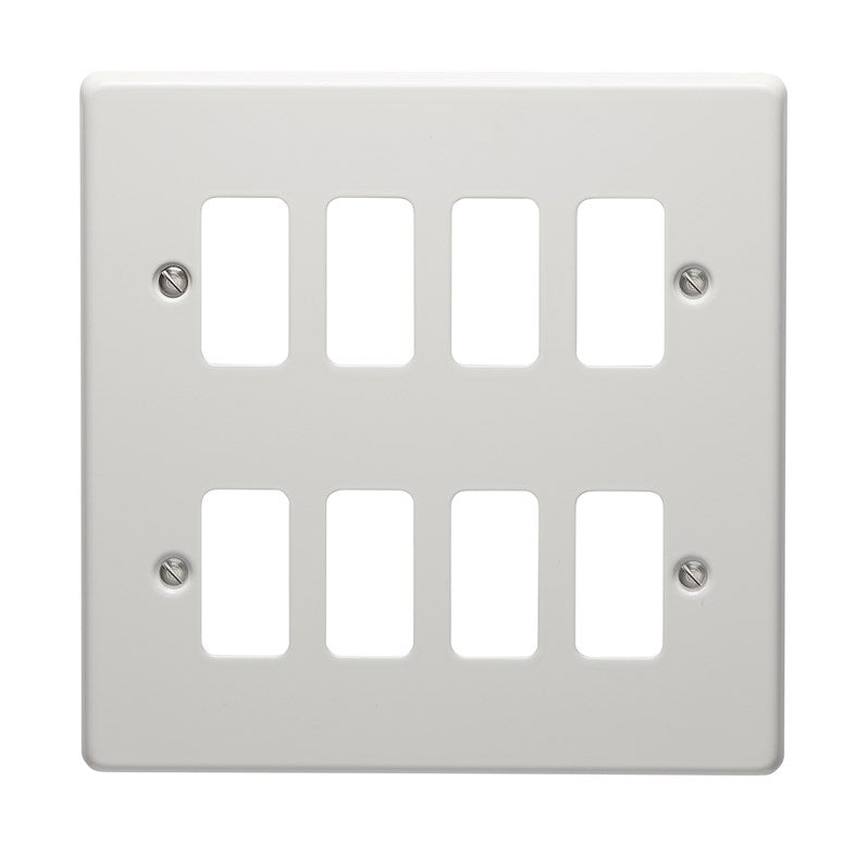 Crabtree 6578/WH 8 Gang Grid Faceplate