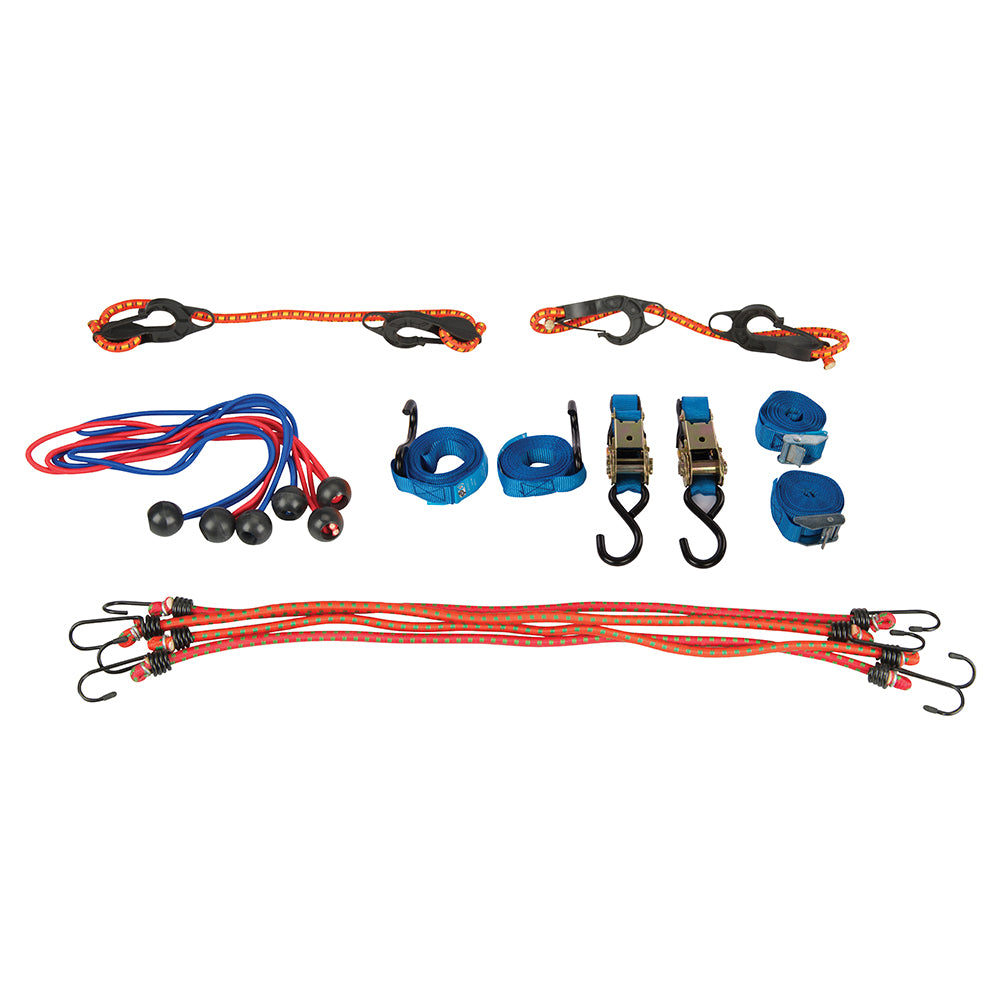 Silverline 671066 Tie Down & Bungee Strap Set 16pce