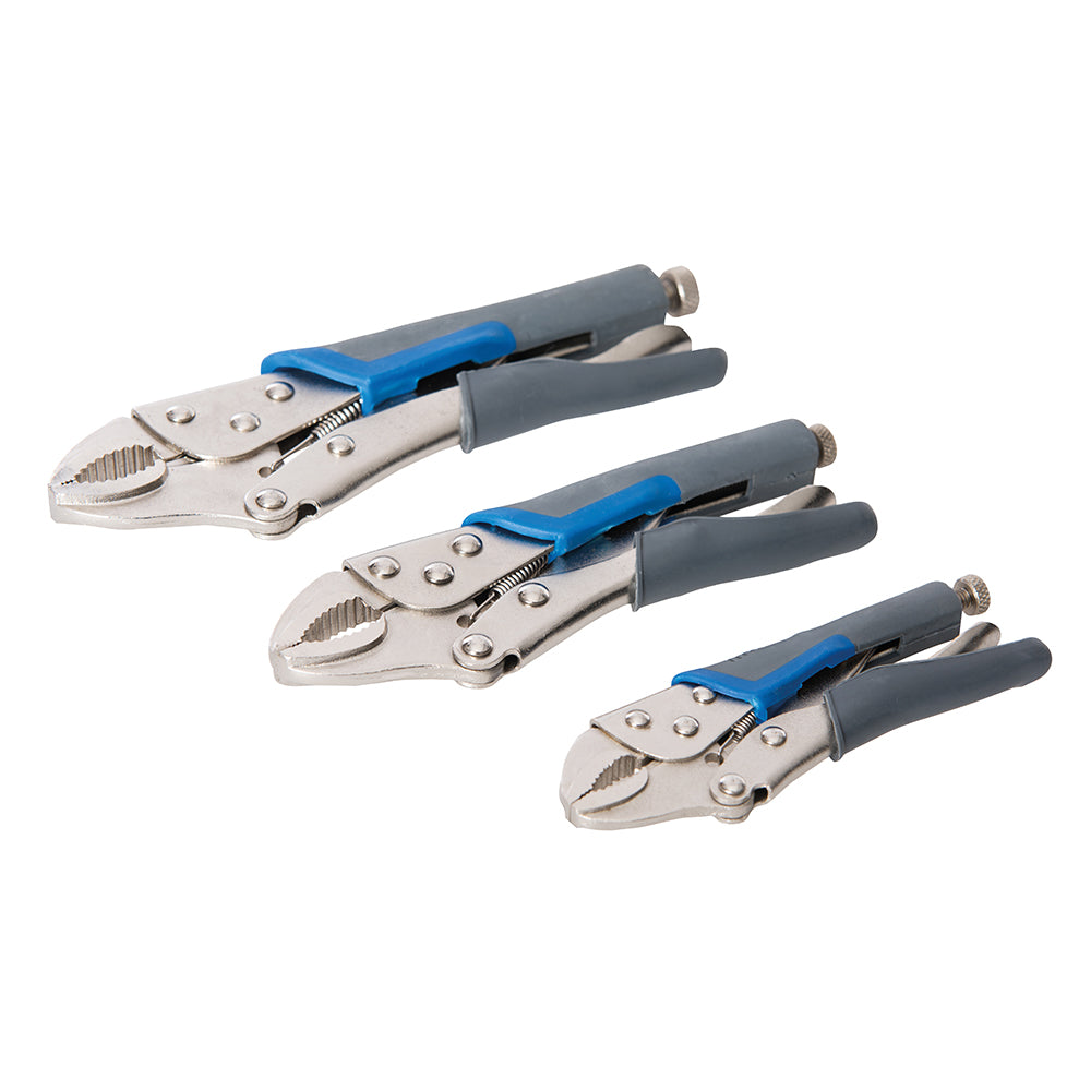 Silverline 675268 3pc Self Locking Soft Grip Pliers Set