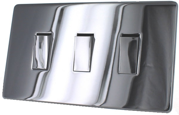 Crabtree 7173/2HPC 3 Gang 2 Way Switch (Twin Plate) Polished Chrome