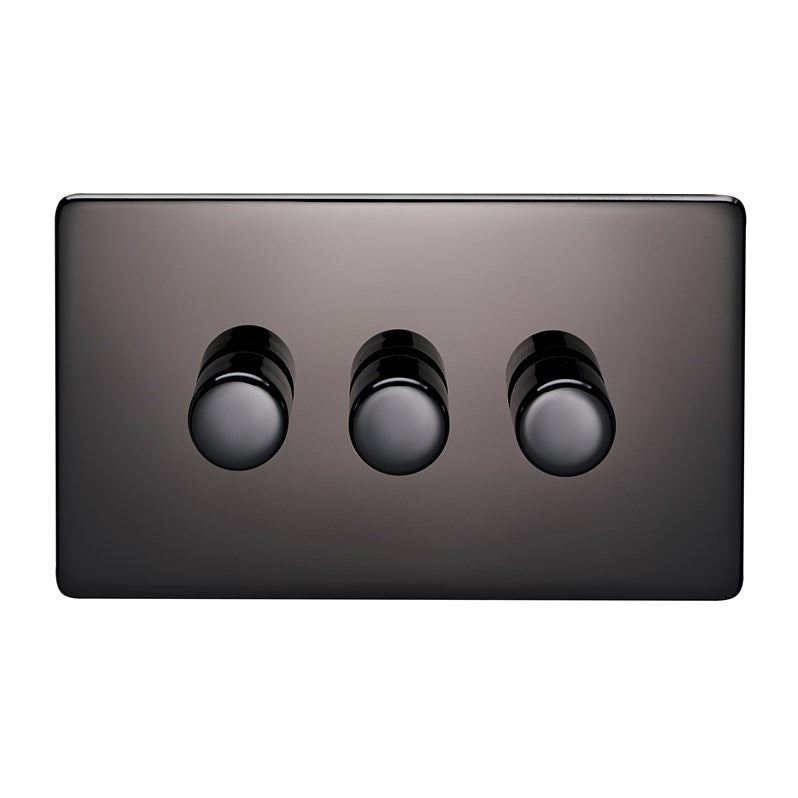 Crabtree 7DUM/D3BKN 3 Gang Dummy Dimmer Black Nickel