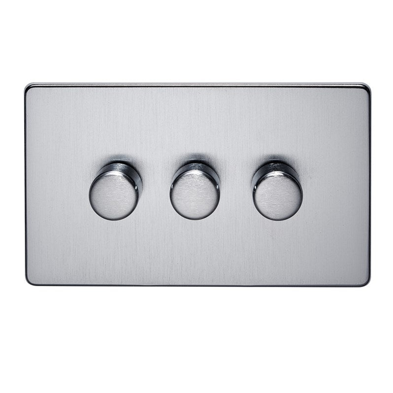 Crabtree 7DUM/D3SC 3 Gang Dummy Dimmer Satin Chrome