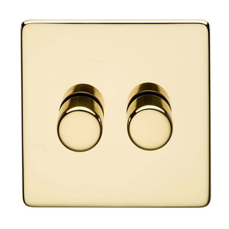 Crabtree 7250/D2PB 2 Gang 250W Dimmer Polished Brass