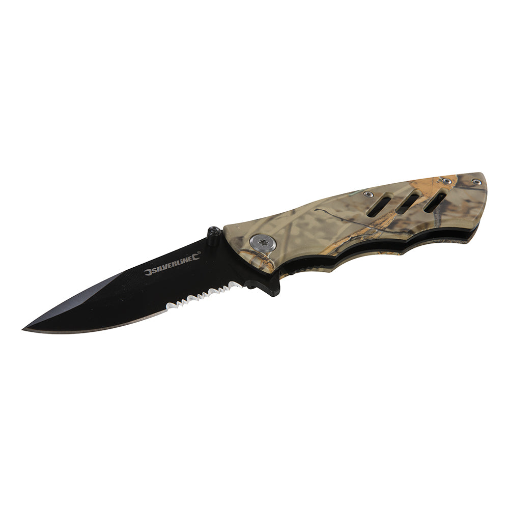 Silverline 746410 195mm Camo Pocket Knife