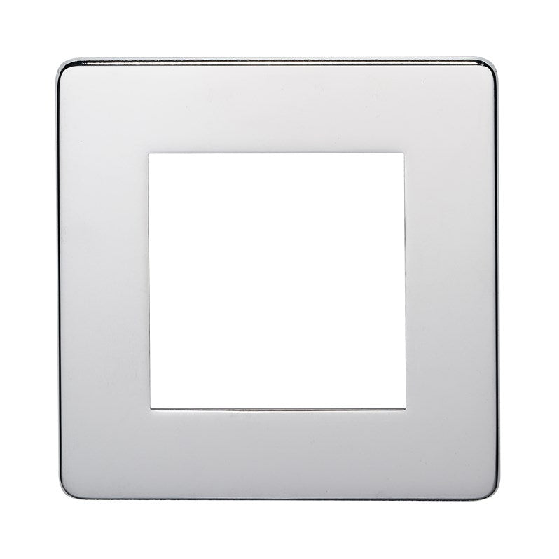 Crabtree 7507/HPC 1 Gang 2 Module Euromodule Faceplate Polished Chrome