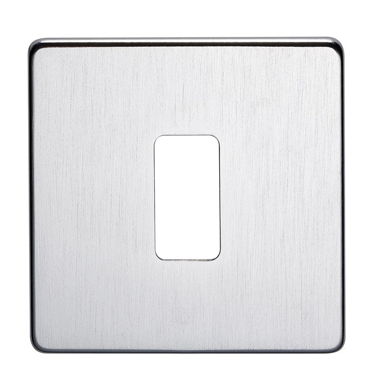 Crabtree 7511/SC 1 Gang Grid Faceplate Satin Chrome