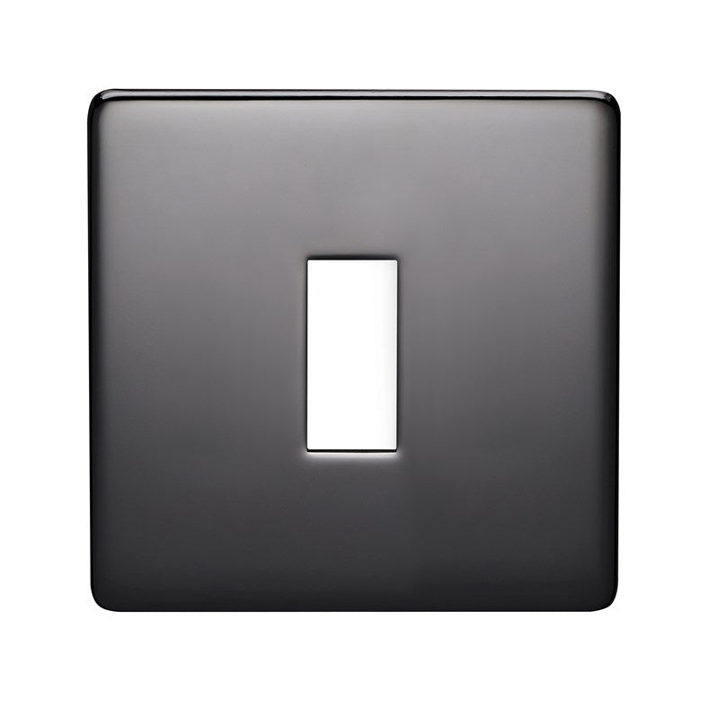 Crabtree 7711/BKN 1 Gang Grid Faceplate Black Nickel