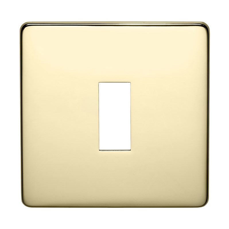 Crabtree 7711/PB 1 Gang Grid Faceplate Polished Brass