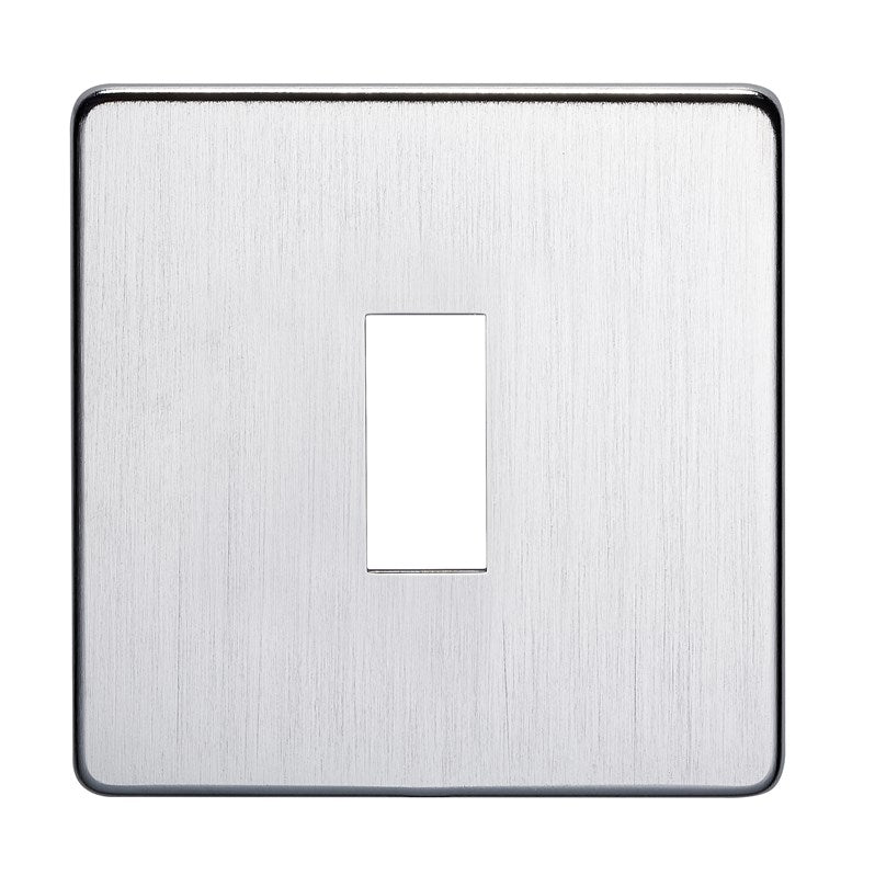 Crabtree 7711/SC 1 Gang Grid Faceplate Satin Chrome