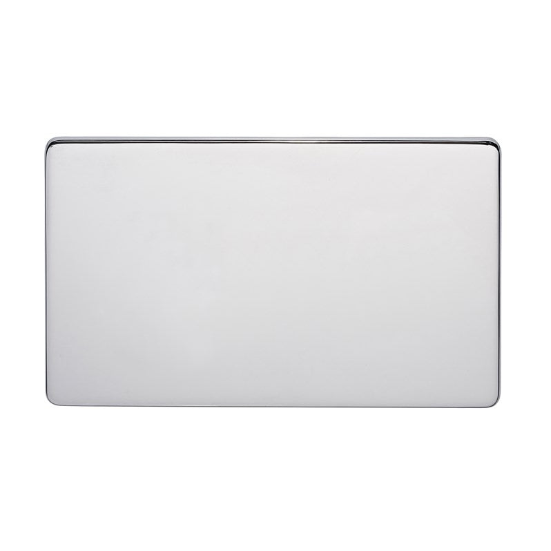 Crabtree 7777/HPC 2 Gang Blank Plate Polished Chrome