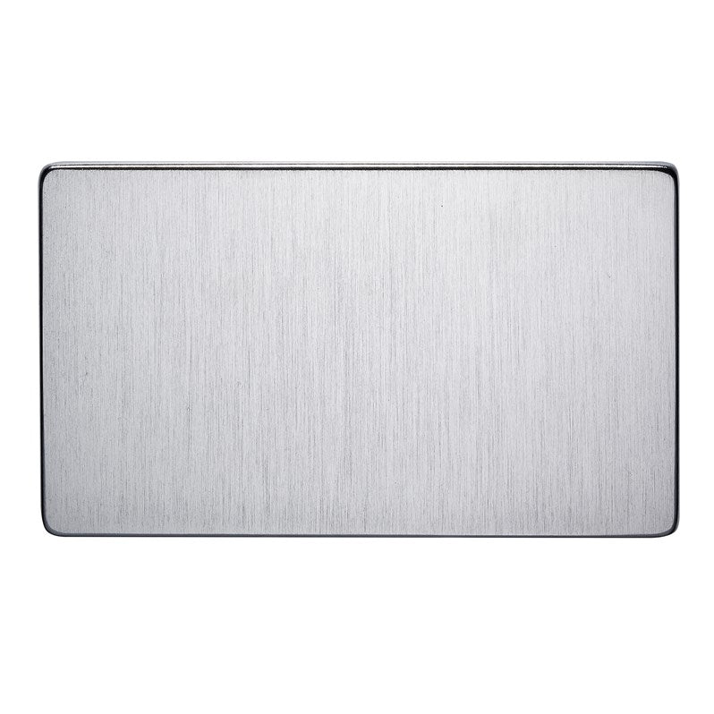 Crabtree 7777/SC 2 Gang Blank Plate Satin Chrome