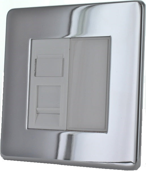 Crabtree 7785/HPC/WH Single CAT5 Outlet Polished Chrome White Insert