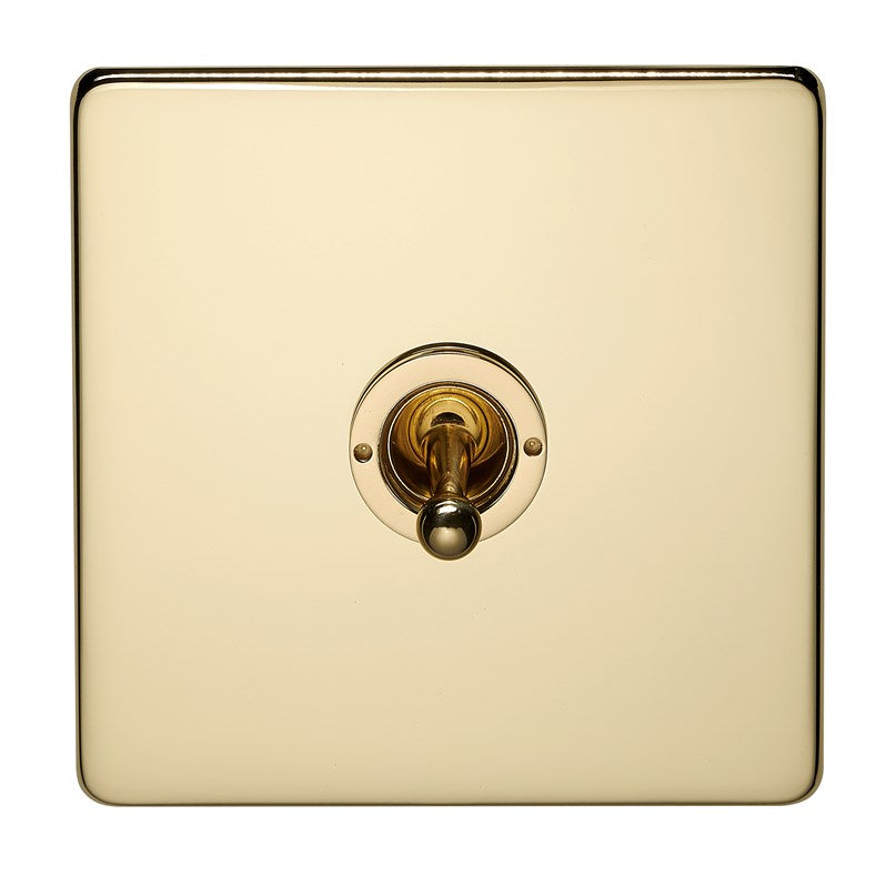 Crabtree 7T70/PB 1 Gang 2 Way Toggle Switch Polished Brass