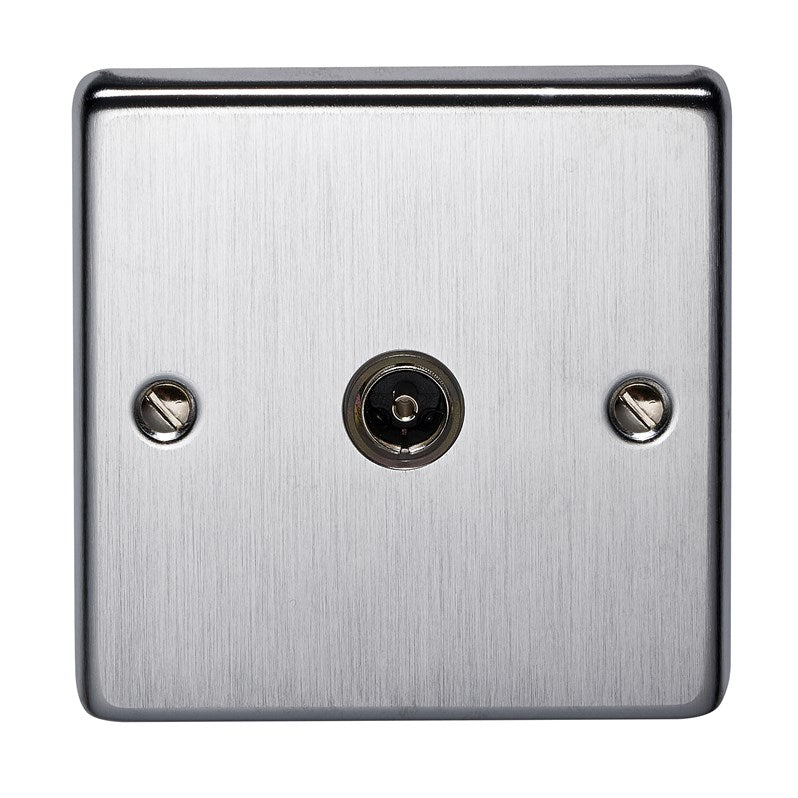 Crabtree 8265/SC 1 Gang Coax Socket Satin Chrome