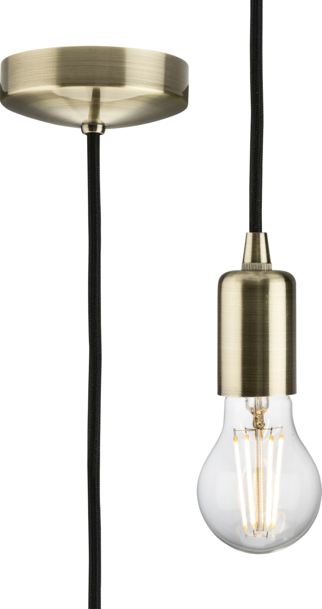 Knightsbridge 8270LAB 1.8m E27 Contemporary Pendant Set Antique Brass