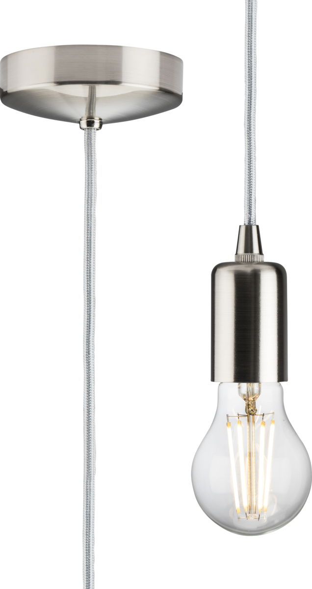 Knightsbridge 8270LBC 1.8m E27 Contemporary Pendant Set Brushed Chrome