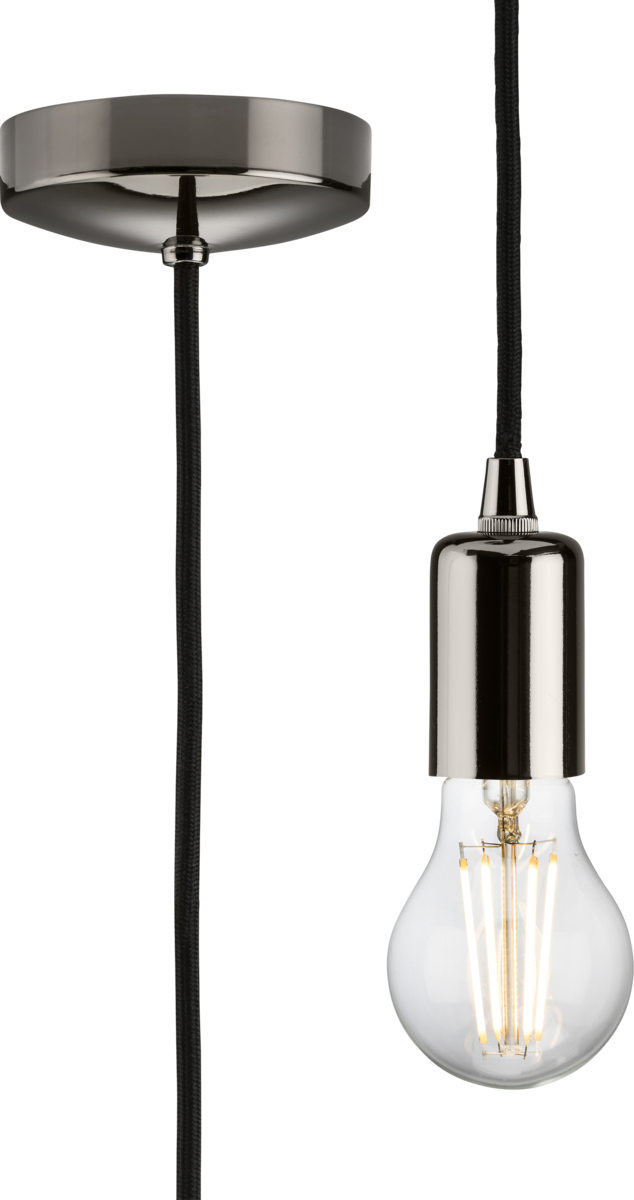 Knightsbridge 8270LBN 1.8m E27 Contemporary Pendant Set Black Nickel