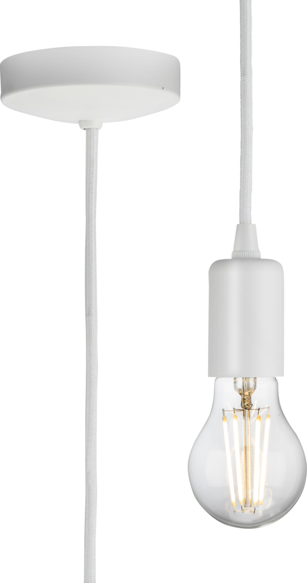 Knightsbridge 8270LMW 1.8m E27 Contemporary Pendant Set Matt White