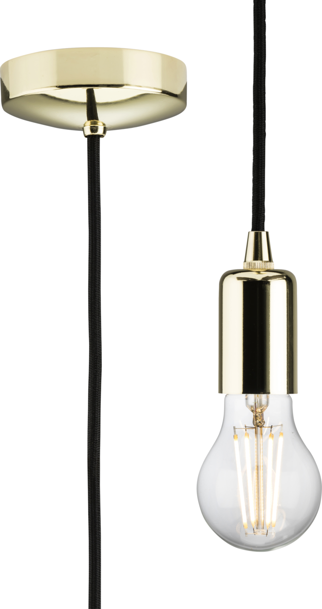 Knightsbridge 8270LPB 1.8m E27 Contemporary Pendant Set Polished Brass