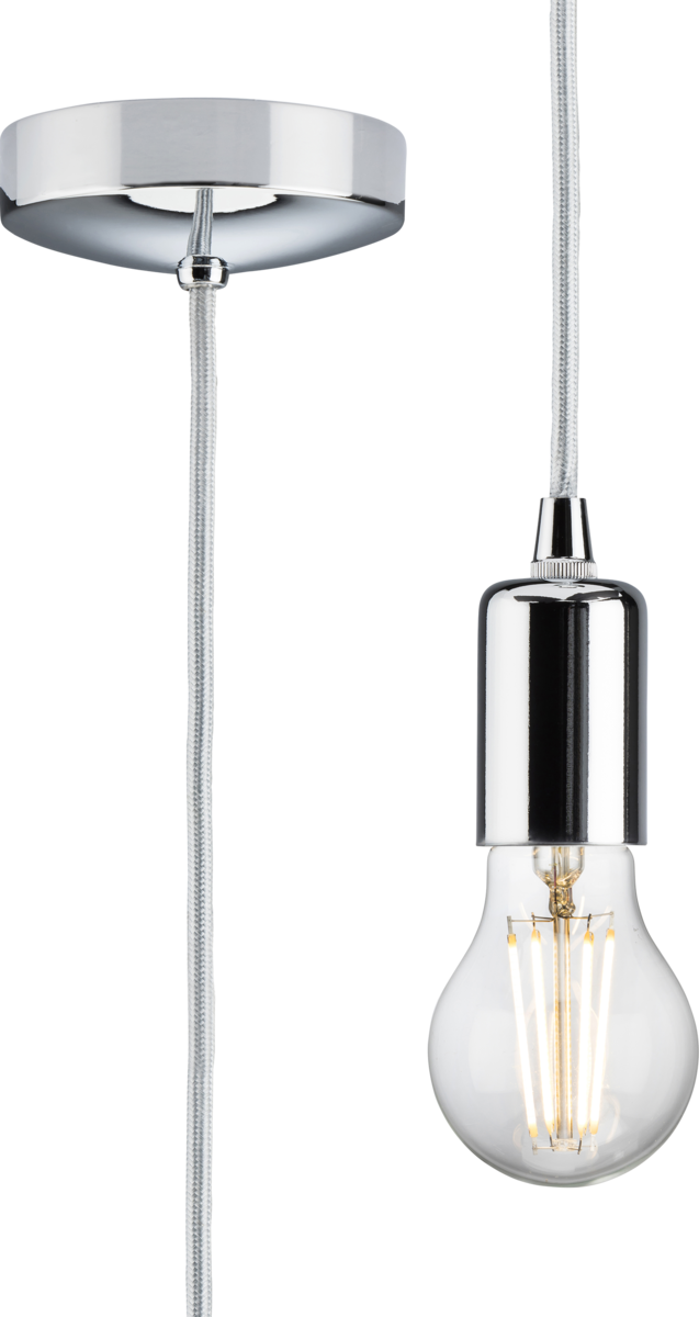 Knightsbridge 8270LPC 1.8m E27 Contemporary Pendant Set Polished Chrome