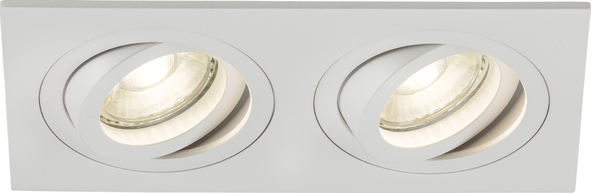 Knightsbridge AMA2TSW  2 x GU10 Square Tilt Downlight White