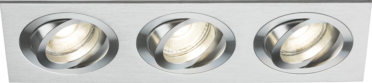 Knightsbridge AMA3TSBC  3 x GU10 Square Tilt Downlight Brushed Chrome