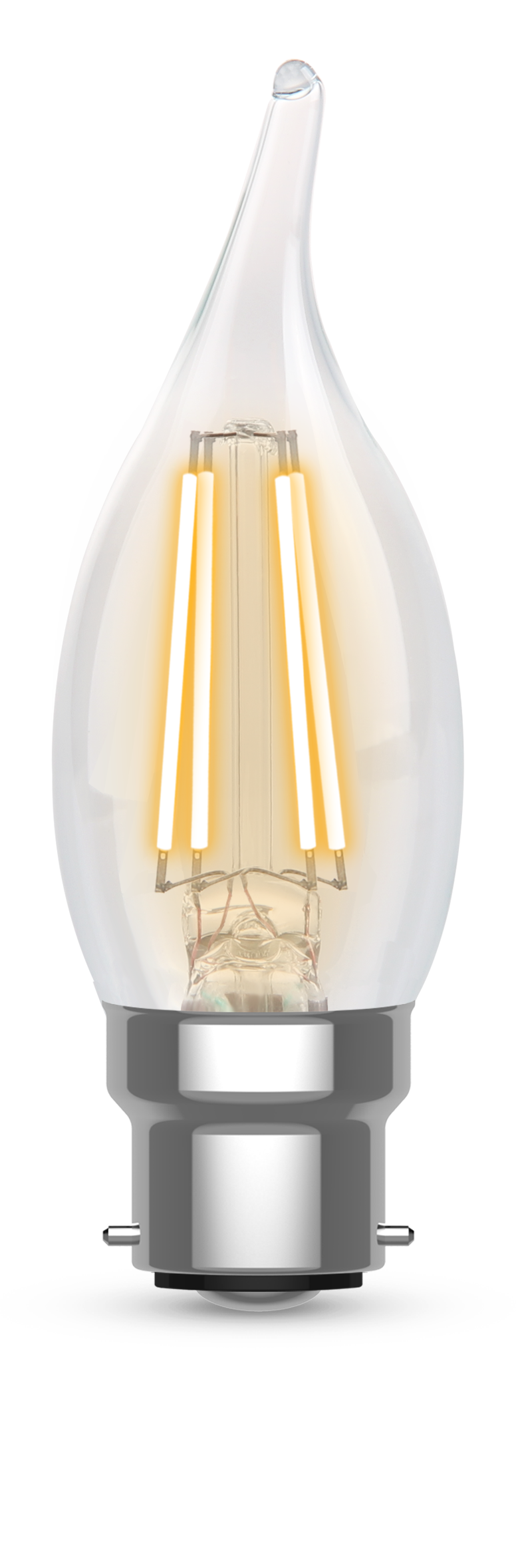 Kosnic BTP4.2D-BC27 4.2W BC Clear Dimmable Bent Tip LED Candle 2500K